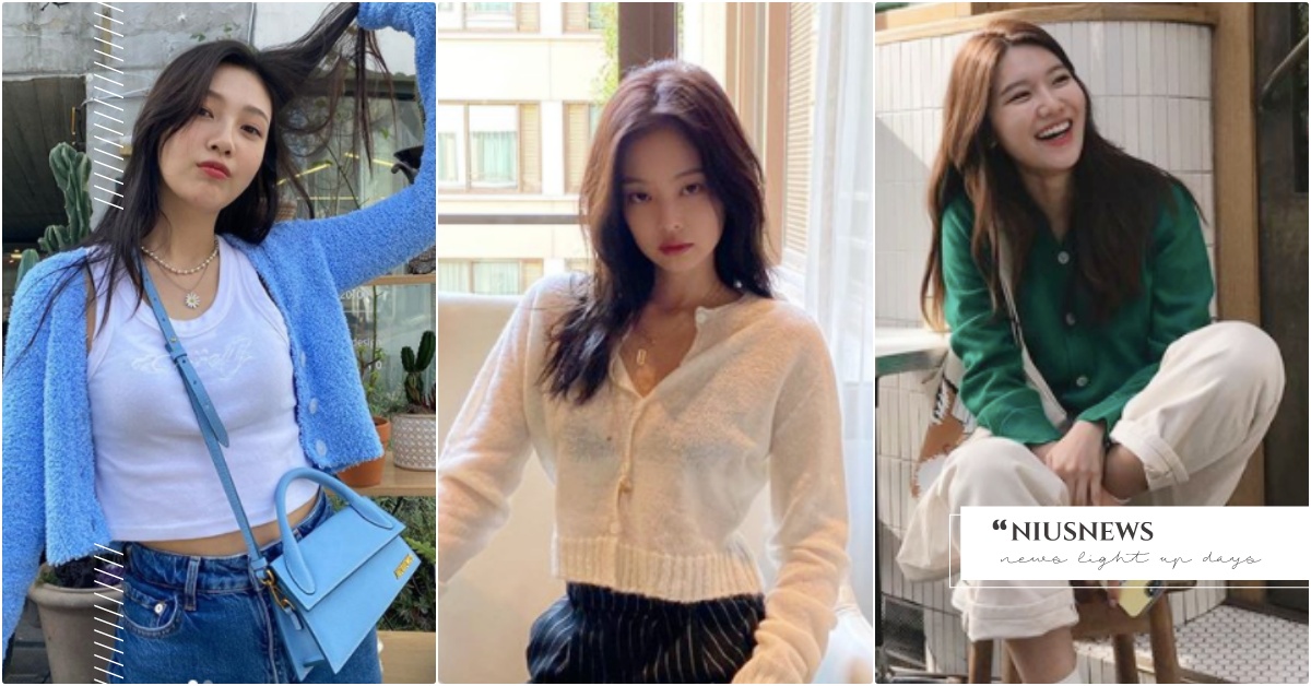 Jennie＆孔曉振換季這樣搭！韓星「初戀系針織外套」穿搭術，一件直接穿到明年 韓星穿搭、韓星秋冬穿搭、韓星IG、Jennie、BLACKPINK穿搭