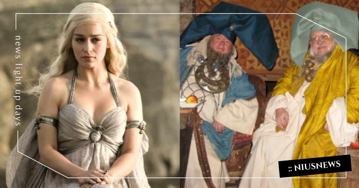 喬治·R·R·馬丁親自客串過《冰與火》？化身「龍女」婚禮賓客昔日照曝光！ 冰與火、喬治RR馬丁、客串