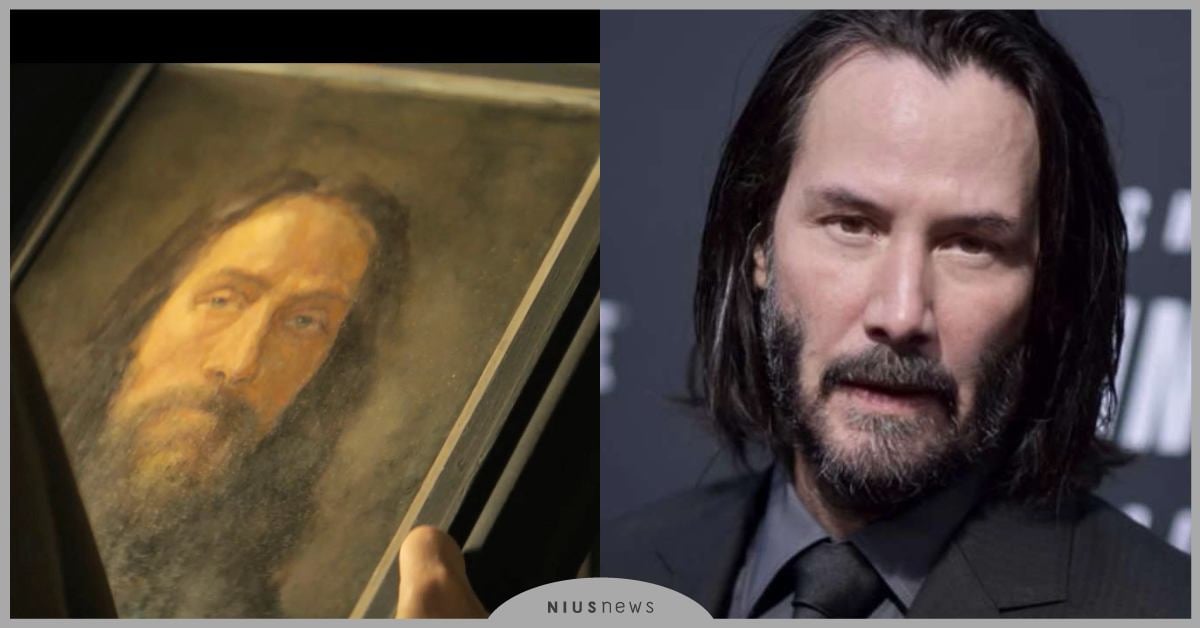 基努李維 撞臉 列賓名畫【救世主】! 碧麗瑤隆卡「苦瓜臉」雀屏中選 匿名的畫作、碧麗瑤隆卡、列賓、救世主、基努李維