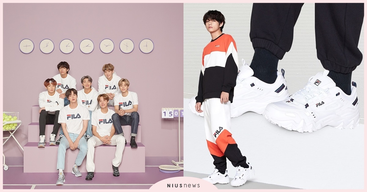 免找代購台灣就有！ BTS防彈少年團首波FILA早春單品上市  數量有限手刀收藏 與BTS同步慶祝「七個人的第七年」 FILA、BTS、鞋子