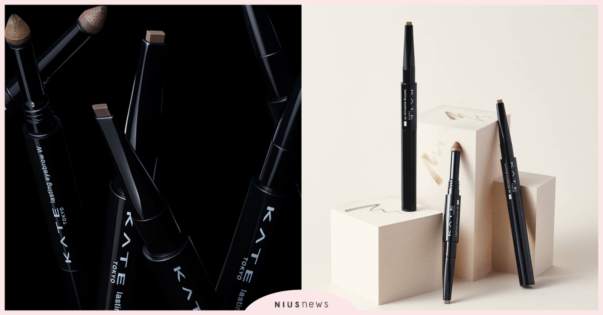 筆芯形狀新進化！新一代銳角扁平芯！ 線條粗細更簡單掌控 自然眉型持久一整天的「雙用立體眉彩筆W」 KATE、眉彩筆、美妝