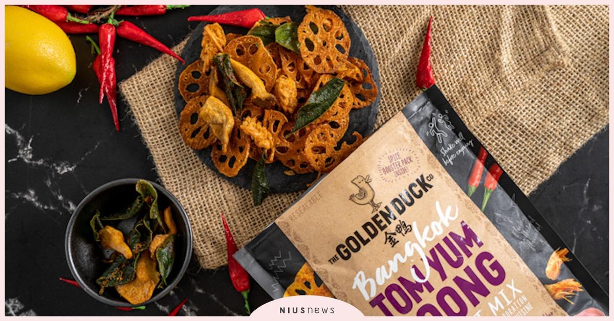 金鴨與泰國「藍象」攜手，推出新口味「泰式酸辣蝦風味乾鍋」 零食、新加坡零食、泰式酸辣蝦風味乾鍋