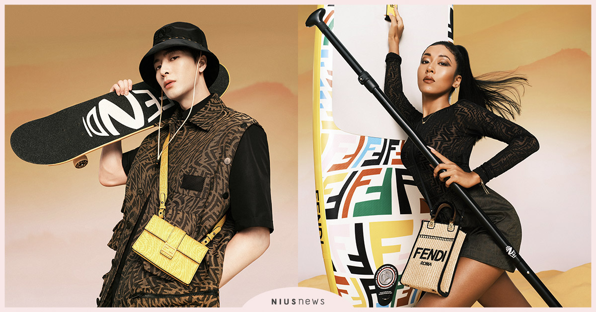 FENDI夏季Vertigo系列廣告，王嘉爾與吉克雋逸傾情演繹 ！ 男女時裝、包款、配飾