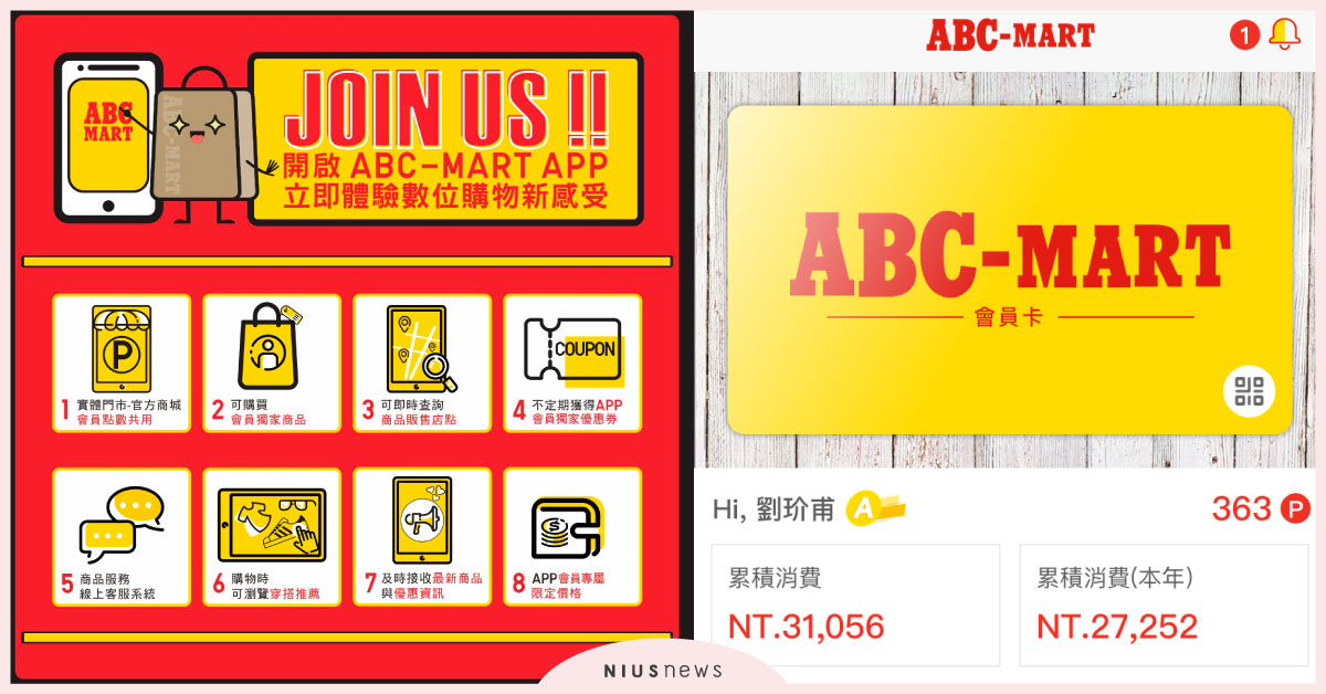 ABC-MART APP上線囉！會員ONLY好康無限加，開啟你的ABC線上購物新旅程 ABC-Mart、app、線上購物