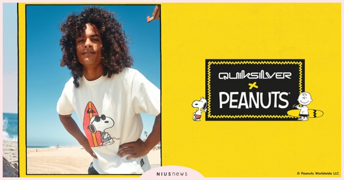 QUIKSILVER攜手PEANUTS可愛浪潮襲捲全台，跟著史努比和查理布朗一起呆萌衝浪去！ PEANUTS、史努比、查理布朗、衝浪