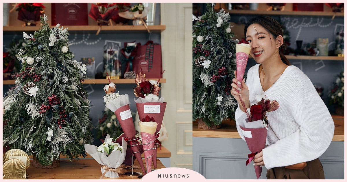 日本大人氣gelato pique caféＸw／f浪花花藝！X'mas限定療癒系甜點及時尚花藝暖心登場 gelato pique café、浪花花藝、聖誕限定、甜點、覆盆子起司蛋糕可麗餅