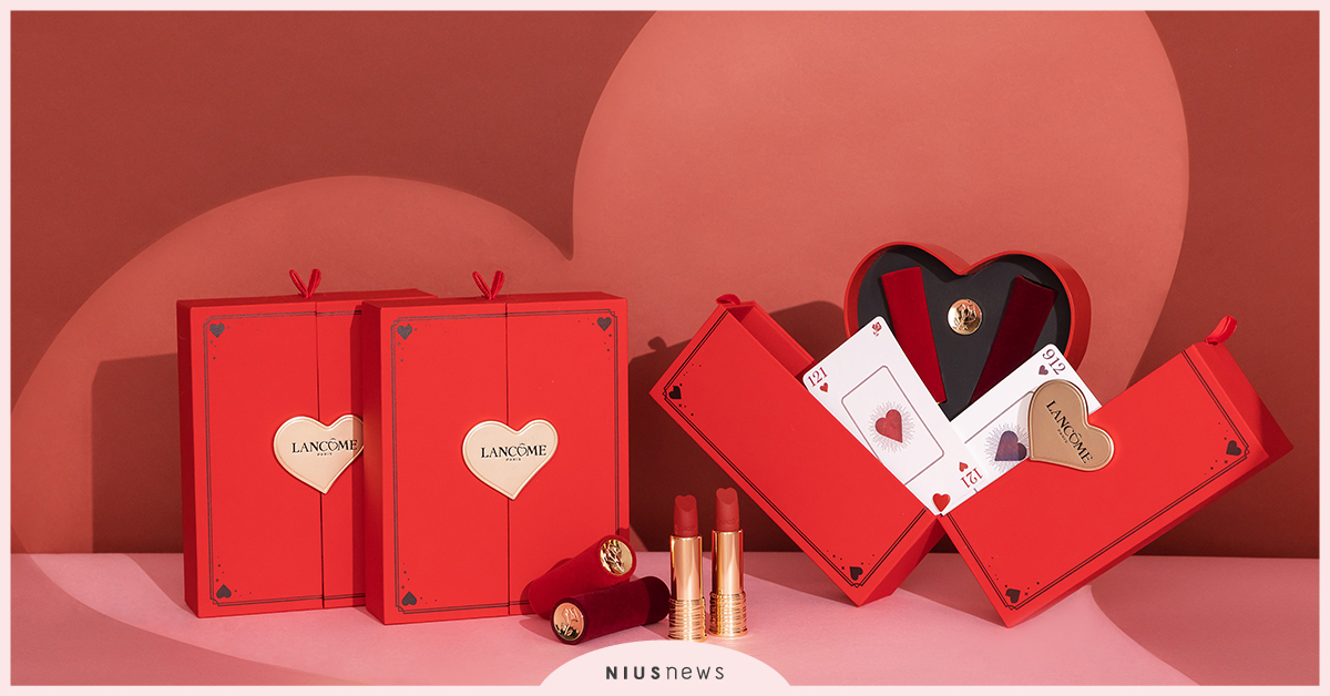 蘭蔻情人節限定絕對完美唇膏，心型唇膏搭配木質棕紅色，每一次塗抹，都是一次心跳！ 蘭蔻、唇膏、情人節