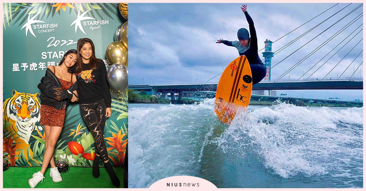 浪花母女檔「陳美彤與陳宥蓁」以快艇衝浪接力拍攝公益廣告，響應河川保育 公益、衝浪、保育