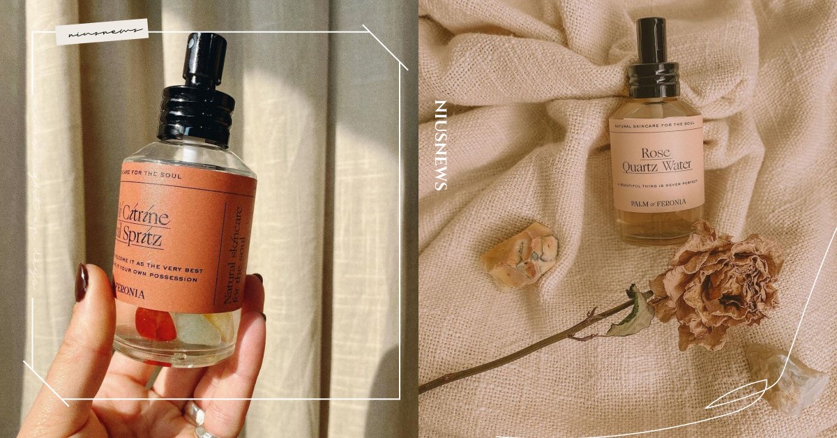 英國PALM of FERONIA保濕噴霧融入絕美晶石，一瓶舒緩不穩定、透亮光澤！ PALM of FERONIA、保濕噴霧、晶石